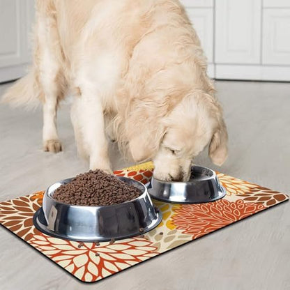 Dog Food Mat for Floors, Absorbent Pet Cat Food Bowl Mat, 16x24 in - Image 3