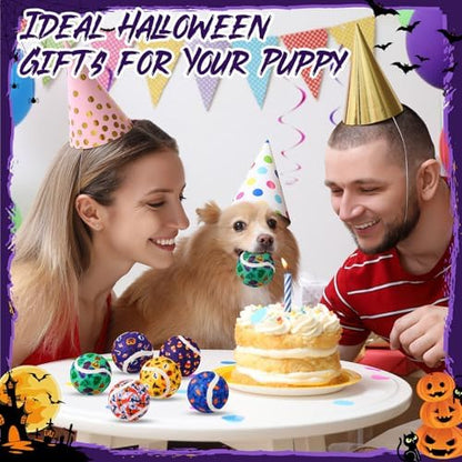 Civaner 6 Pcs Halloween Dog Toys Bulk, 2.5 Inch Squeaky Tennis Balls - Image 6