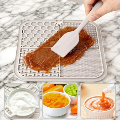 2 Pcs Lick Mat for Dogs Cats, Silicone Pet Food Mats with Suction Cups, Dog Licking Mat, Cat Dog Peanut Butter Lick Pad, Enrichment Pet Food Slow Feeder Mats for Bathing Grooming, with 2 Scrapers - Image 7