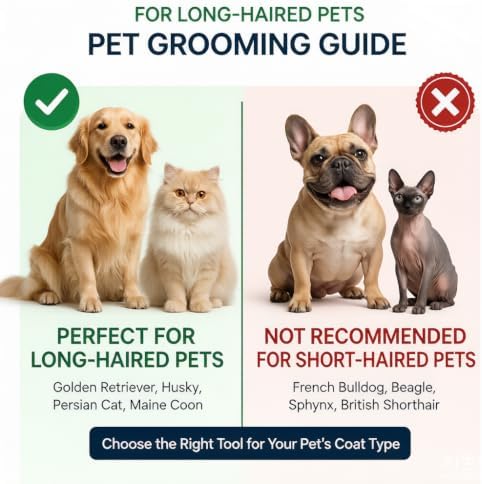 Tpotato Deshedding Dog Brush for Long Haired Dogs Cats,Undercoat Shedding Rake for Dematting Detangling Tangles Matted Fur and Knots,Metal Pet Comb,Professional Pet Grooming Supplies Tool Kit,Red - Image 2