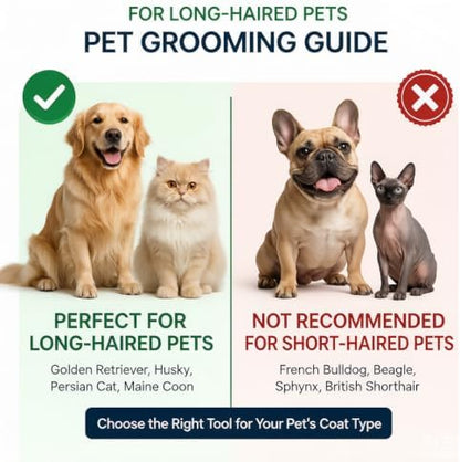 Tpotato Deshedding Dog Brush for Long Haired Dogs Cats,Undercoat Shedding Rake for Dematting Detangling Tangles Matted Fur and Knots,Metal Pet Comb,Professional Pet Grooming Supplies Tool Kit,Red - Image 2