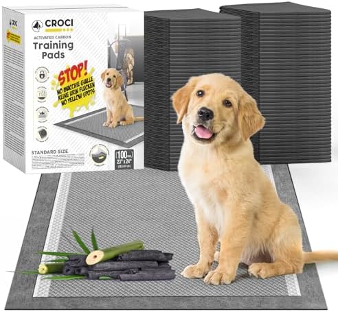 CROCI Charcoal Pee Pads for Dogs Odor Control Leak Proof 23x24in 100Ct by CROCI