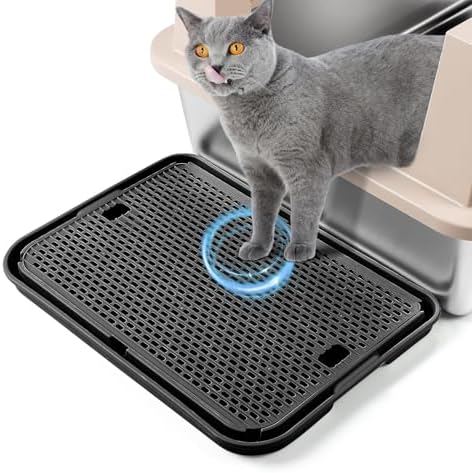 Cat Litter Box Step, Large Cat Litter Ramp with Filter Function, Black by Bartuke