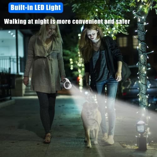 4-in-1 Retractable Dog Leash with LED Light & Dispenser & Poop Bags - Image 5