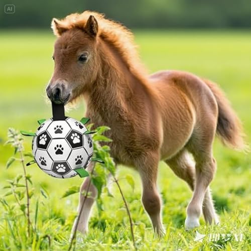 Amasiver Dog Soccer Ball Toys, 9'' World Cup Dog Soccer Ball with Straps, Dogs Birthday Gifts, Water Toy, Herding Ball, Durable Balls for Large XLarge Pet, Outdoor Dog Toy (9 Inch-XLarge) - Image 5