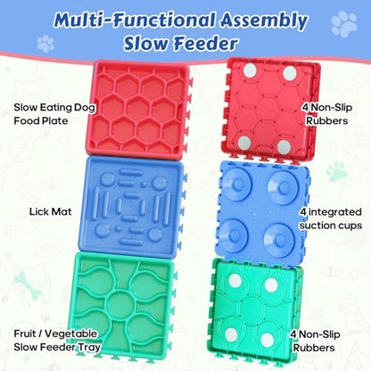 Dog Lick Mat for Training and Boredom Relief, Non-Slip Slow Feeder Puzzle with Suction Cups for All Breed Dogs and Cats, Dishwasher Safe Pet Dish for Dry and Wet Food - Image 3