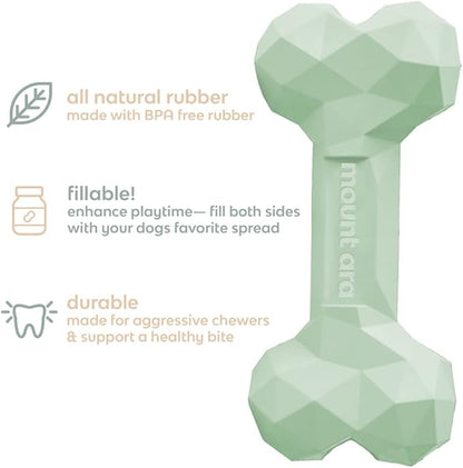 Mount Ara Super BITE BPA-Free Rubber Fillable Dog Chew Toy, Aggressive Chewer Toy, Peanut Butter Toy