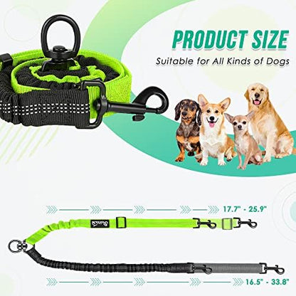 AUTOWT Two Dog Lead, 2 in 1 Upgraded Double Dog Leash Attachment Combine Adjustable Strap and Shock Absorbing Bungee No Tangle Dual Training Splitter for Different Size Dogs - Image 6