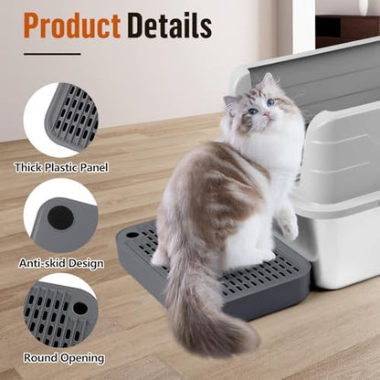 Cat Litter Box Step with Filter Function, Non-Slip Cat Step, Dark Grey - Image 4