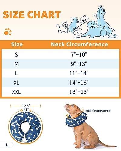 Supet Inflatable Dog Cone Collar Alternative After Surgery, Dog Neck Donut Collar Recovery E Collar, Soft Pet Cone for Small Medium Large Dogs - Image 6