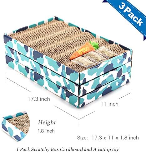 PEEKAB Cat Scratcher Cardboard Reversible Scratching Board Kitty Corrugated Scratching Pad Bed Catnip Included XXL 3PCS - Image 5