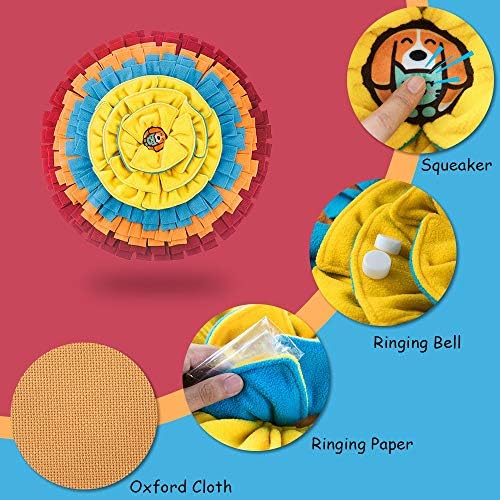 AWOOF Pet Snuffle Mat for Dogs, Interactive Feed Game for Boredom, Encourages Natural Foraging Skills for Cats Dogs Bowl Travel Use, Dog Treat Dispenser Indoor Outdoor Stress Relief (red) - Image 5