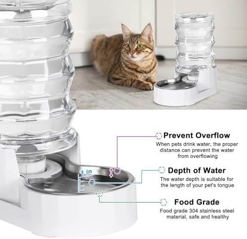 RIZZARI 4L Gravity Cat Water Dispenser: Filtered Water for Kittens - Image 6