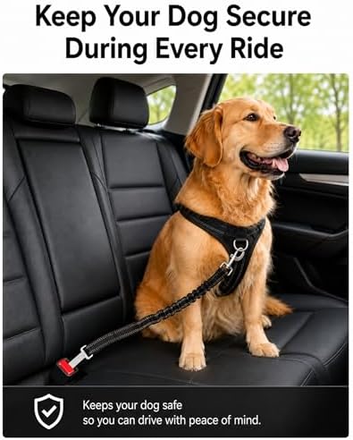 Dog Seat Belt 2Pcs, Retractable Pet Car Harness, Adjustable Dog Seat Belts - Image 2