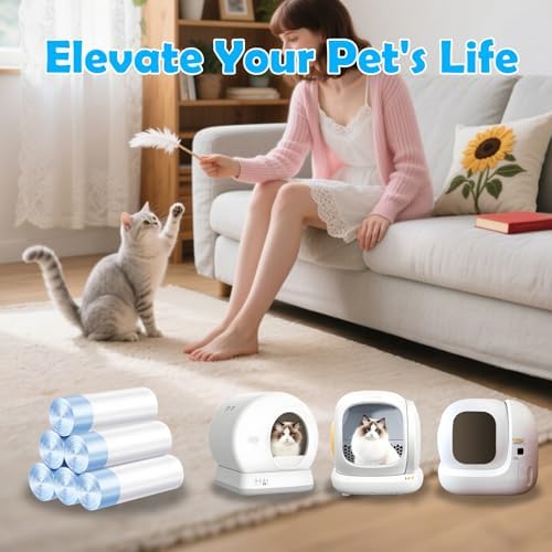 Cat Litter Bags 60 Count, 21.65"X11.8",Self-Cleaning Cat Litter Box Liners Bags Waste Bags for Pet Poop,Thick Heavy Duty Drawstring Replacement Cat Litter Liners,Tear-Resistant - Image 6