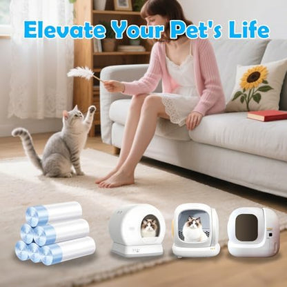 Cat Litter Bags 60 Count, 21.65"X11.8",Self-Cleaning Cat Litter Box Liners Bags Waste Bags for Pet Poop,Thick Heavy Duty Drawstring Replacement Cat Litter Liners,Tear-Resistant - Image 6
