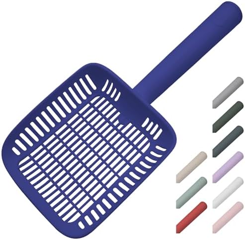 TypeC Cat Litter Scoop - Small Holes (0.11in) Big Size Scooper - Long Handle & Easy Cleaning - Hanger for Litter Box by CATSTAG