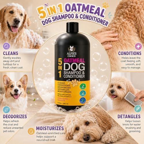 Oatmeal Dog Shampoo and Conditioner for Sensitive Skin with Aloe 32 fl oz - Image 2