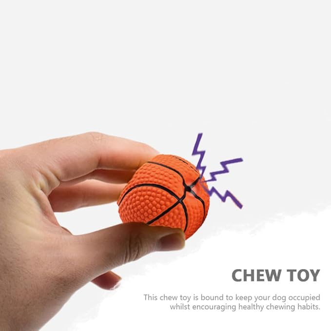 Dog Basketball Toy: Squeaky Dog Toy Puppy Teething Toys Cat Toy Latex Dog Sound Ball Soft Animal Toys