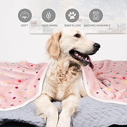 Dono 1 Pack 3 Dog Blankets, Soft Fluffy Fleece Pet Blanket Warm Sleep Mat Paw Print Design Puppy Kitten Throw Blanket Doggy Mat, Blanket for Dogs - Image 4