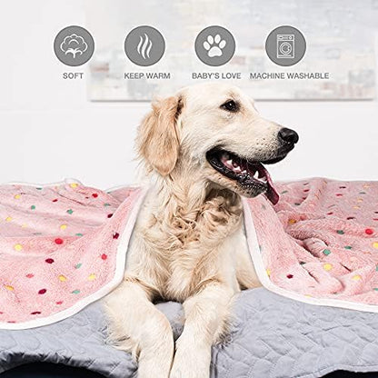 Dono 1 Pack 3 Dog Blankets, Soft Fluffy Fleece Pet Blanket Warm Sleep Mat Paw Print Design Puppy Kitten Throw Blanket Doggy Mat, Blanket for Dogs - Image 4