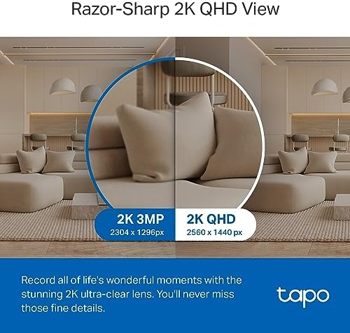 TP-Link Tapo 2K QHD Pan/Tilt Security Camera for Pet Camera, Baby Monitor, Motion Detection, Motion Tracking, 2-Way Audio, Night Vision, Cloud &SD Card Storage, Works w/Alexa & Google Home(Tapo C220) - Image 3