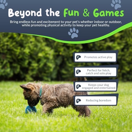 Spiky Dog Ball 1.8 Inch - Squeaky Textured Chew Toy for Small Dogs 4 Pack - Rubber Ball for Puppies, Aggressive Chewers, Gum Stimulation - Non-Toxic - Image 4
