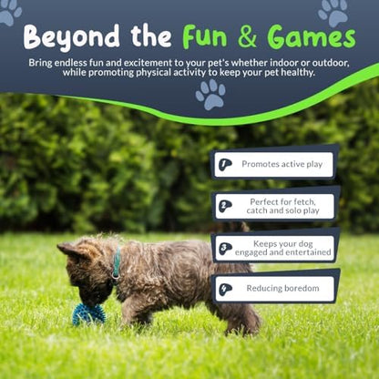 Spiky Dog Ball 1.8 Inch - Squeaky Textured Chew Toy for Small Dogs 4 Pack - Rubber Ball for Puppies, Aggressive Chewers, Gum Stimulation - Non-Toxic - Image 4