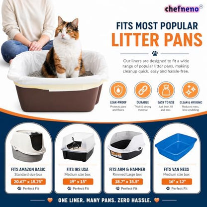 Cat Litter Box Liners Drawstring XL (30 Bags) 39" x 17" Super Jumbo Scratch Resistant Extra Heavy 2 Mil Disposable Litter Box Liner Cat Litter Tray Bags (30 Count) - Image 3