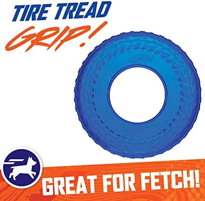 Nerf Dog 10in Enhanced Translucent TPR Tire Flyer - Blue,Medium Breeds - Image 3