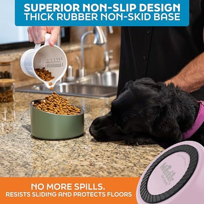 Master Pet Supply Stainless Steel Slanted Dog Cat Food Bowl 24 oz Rose - Image 5