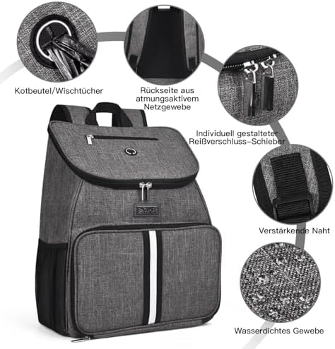 BAGLHER丨Dog Travel Bag, Airline Approved Pet Supplies Backpack, Dog Travel Backpack Accessories Set with 2 Silicone Collapsible Bowls and 2 Food Baskets, Gray - Image 5