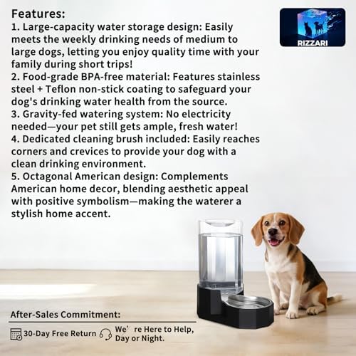 Sfozstra 8L Large Dog Water Dispenser: Gravity Pet Water Station - Image 2