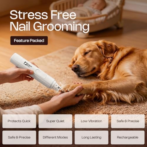 Dog Nail Grinder with LED Light, USB-C Rechargeable Pet Trimmer - Image 2