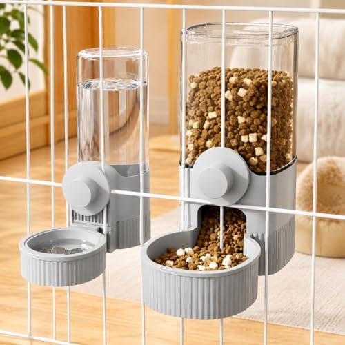 Hanging Automatic Pet Food and Water Dispenser, Gravity Rabbit Feeder Set for Cage, Large Capacity Automatic Bunny Feeder & Waterer for Rabbit, Chinchilla, Hedgehog, Kitten by Unknown