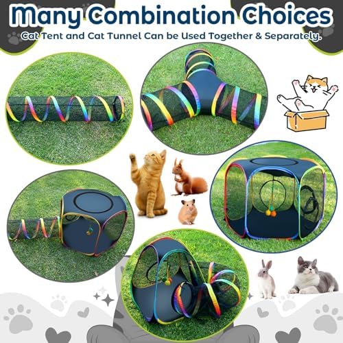 CypherX Outdoor Cat Enclosure, Portable Cat Tent with Tunnel Popup Catio - Image 4