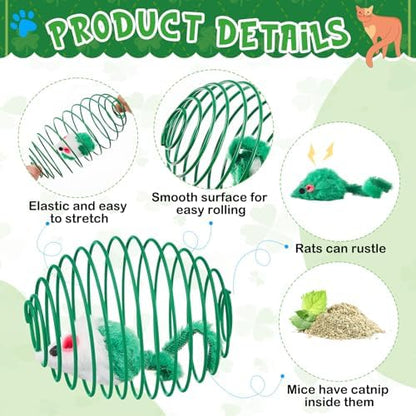 Jecery 5 Pcs Cat Toys Spring,Mouse,Green - Image 3