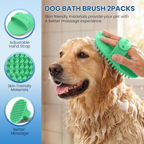 Pet Grooming Kit Deshedding Dematting Tool for Dogs Cats 4PCS Green - Image 4