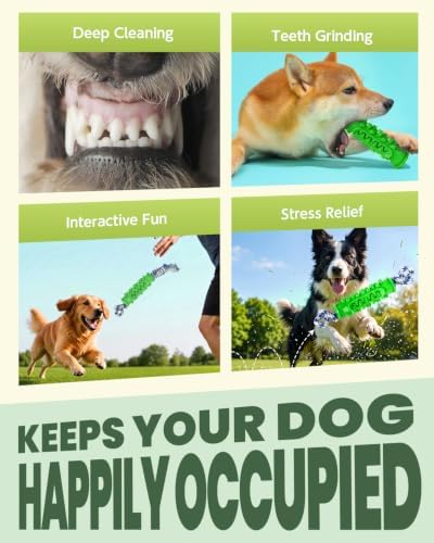 Dog Chew Toys with Rope, Toothbrush Toy for Medium Large Dog Green - Image 6