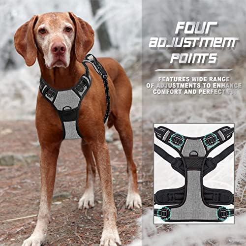BARKBAY No Pull Dog Harness Front Clip Heavy Duty Reflective Easy Control Handle for Large Dog Walking(Flint Gray,L) - Image 6