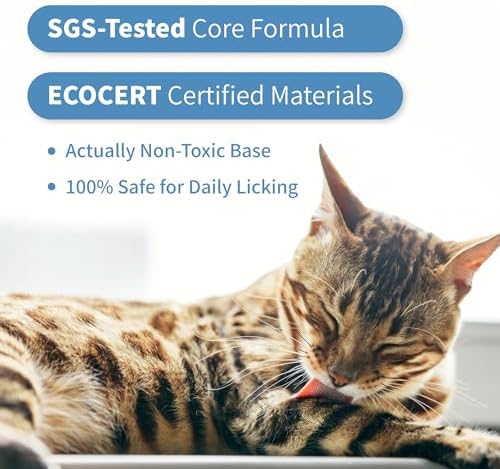 Mooncat Waterless Cat Shampoo + 2-in-1 Cat Bath Brush Set, No Rinse Dry Foam Bath for Short Hair Cats & Kittens, SGS-Tested Lick-Safe, Veterinarian Approved & pH-Balanced, Brush, 5 oz - Image 4