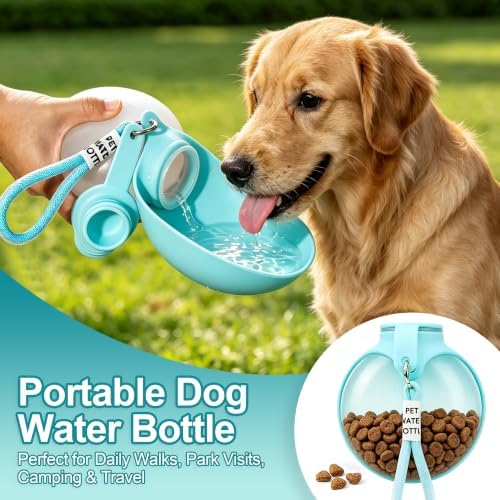 Edible Silicone Dog Water Bottle with Bowl, Portable Leak-Proof for Travel - Image 2
