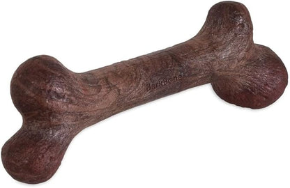 Pet Qwerks Dinosaur BarkBone - Nylon Dog Bone for Aggressive Chewers - Steak Flavor - 9.75"