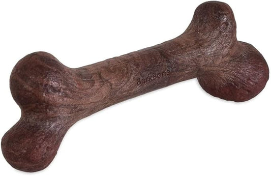 Pet Qwerks Dinosaur BarkBone - Nylon Dog Bone for Aggressive Chewers - Bacon Flavor - 9.75"