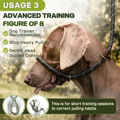 Fida Durable Slip Lead Dog Leash, 6 FT x 3/8" Dog Training Leash, Black - Image 5