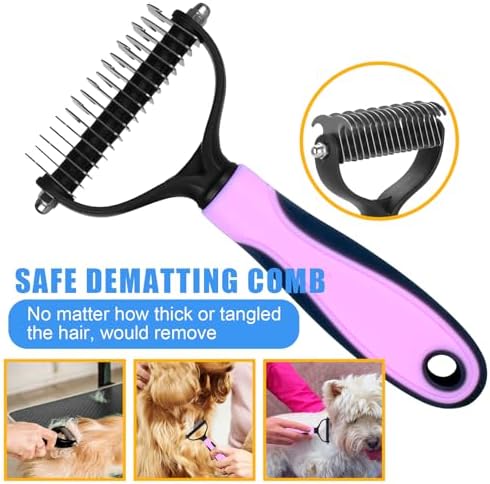 Complete Pet Grooming Solution by Dog - 9PCS Kit with Slicker Brush, Deshedding Tool, and Grooming Comb for All Breeds and Sizes, Promotes Healthy Skin and Coat - Image 6