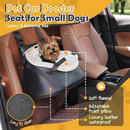 WOYYHO Luxurious Dog Booster Car Seat for Tiny Dogs up to 7 lbs - Image 3