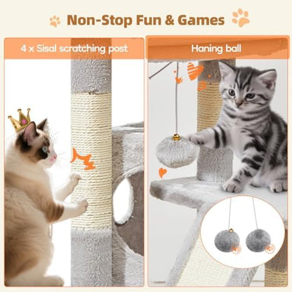 Taoqimiao Cat Tree, 38.5In Cat Tower for Indoor Cats, Suitable for Kittens - Image 6