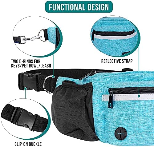 PetAmi Dog Fanny Pack, Treat Pouch for Dog Walking Training, Turquoise Blue - Image 4