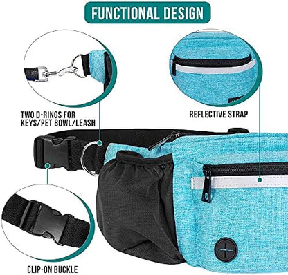 PetAmi Dog Fanny Pack, Treat Pouch for Dog Walking Training, Turquoise Blue - Image 4